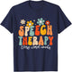 Groovy Speech Therapy Speech Language Pathologist SLP T-Shirt - T-Shirt | Navy