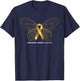 Childhood Cancer Awareness Shirts, Butterfly & Gold Ribbon T-Shirt - T-Shirt | Navy
