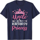 Uncle Of The Birthday Princess Birthday Girl Kid Family T-Shirt - T-Shirt | Navy