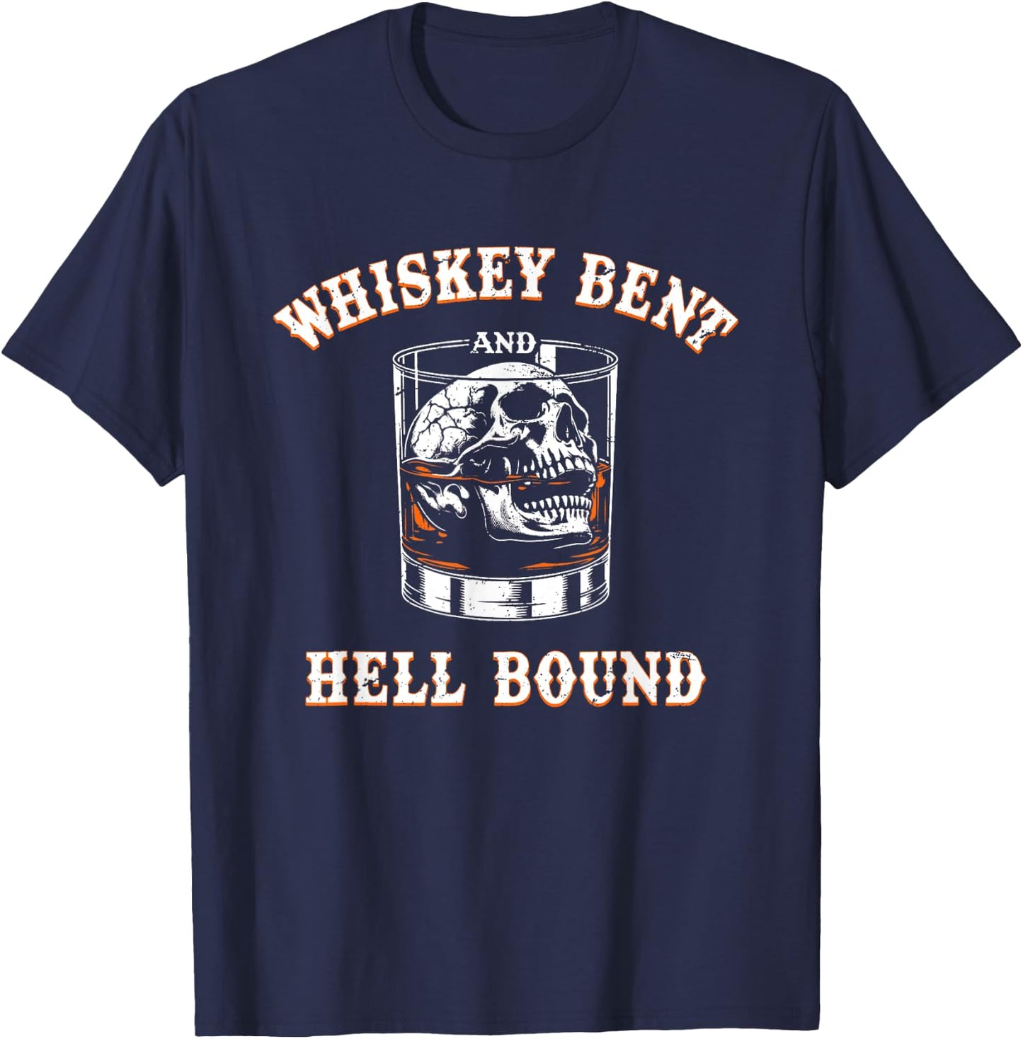 Whiskey Bent & Hell Bound, Western Cowgirl Skeleton T-Shirt - T-Shirt | Navy