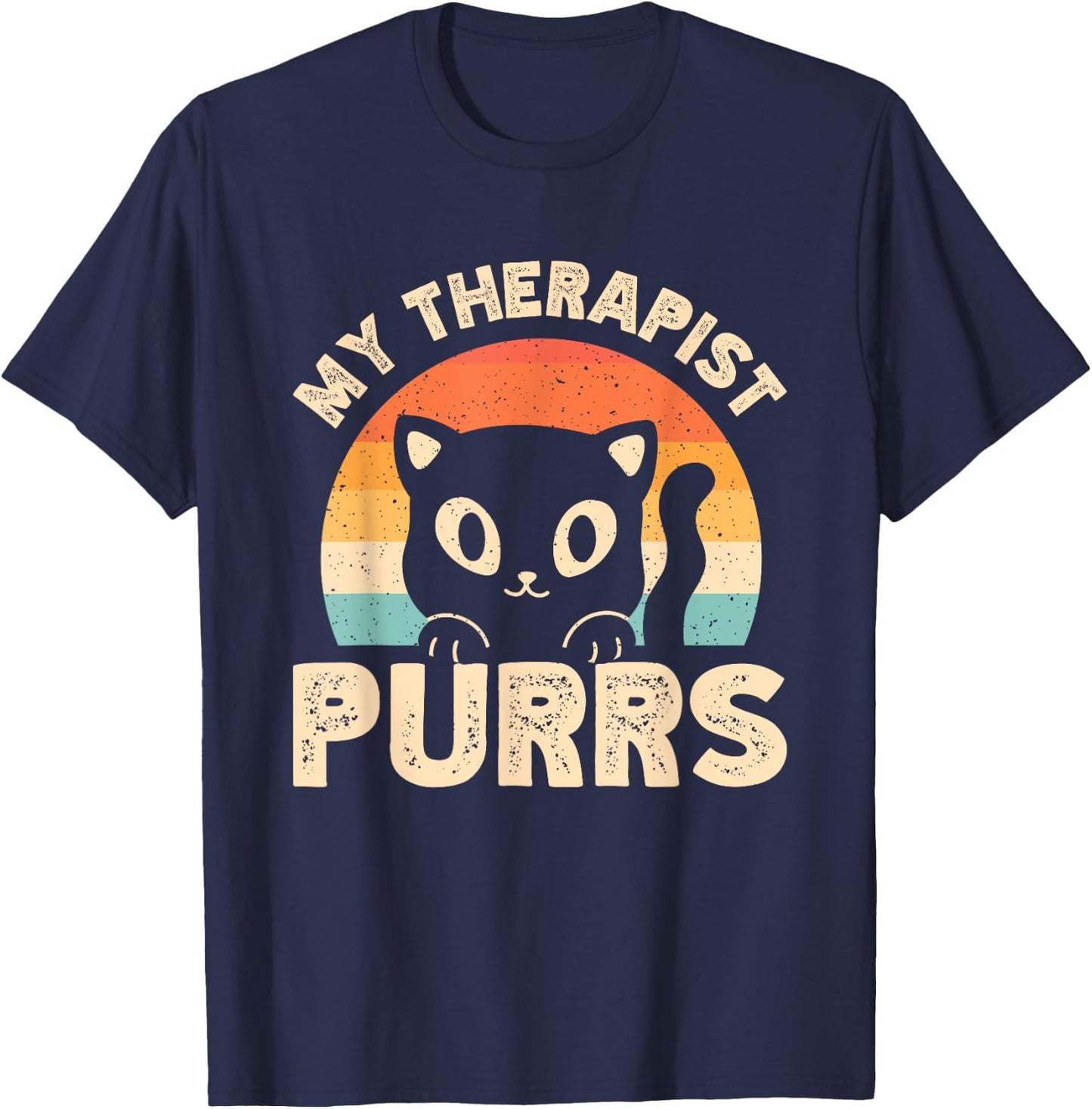 My Therapist Purrs T-Shirt - T-Shirt | Navy