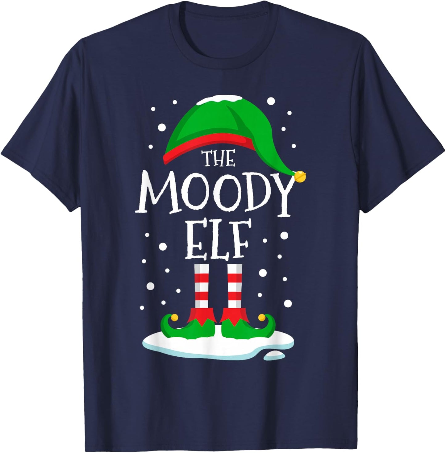 The Moody Elf Christmas Family Matching Xmas Group Funny T-Shirt - T-Shirt | Navy