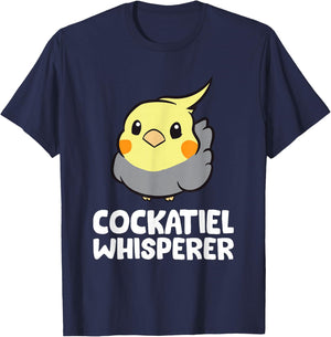 Cockatiel Whisperer Funny Cockatiel T-Shirt - T-Shirt | Navy