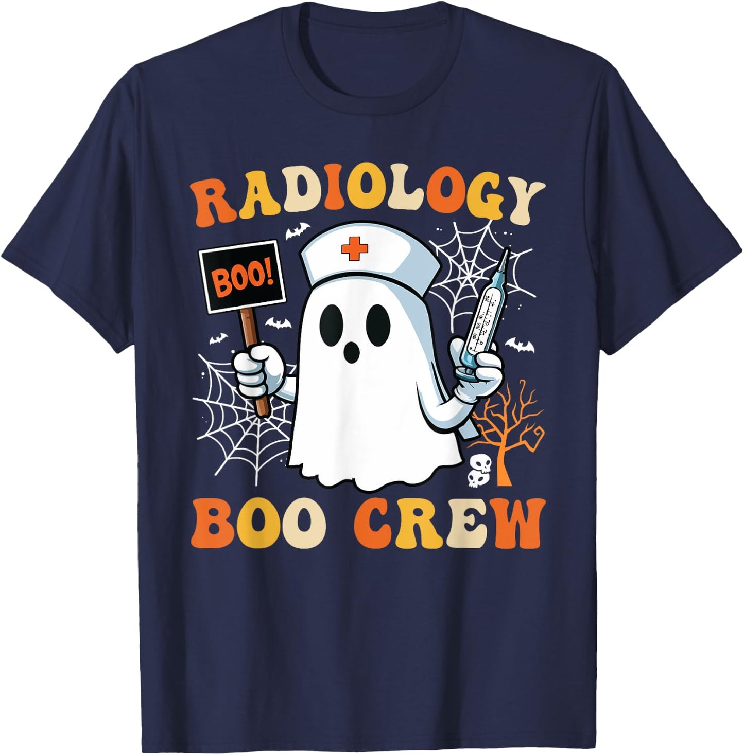 Radiology Boo Crew Funny Spooky Nurse Halloween Costume T-Shirt - T-Shirt | Navy