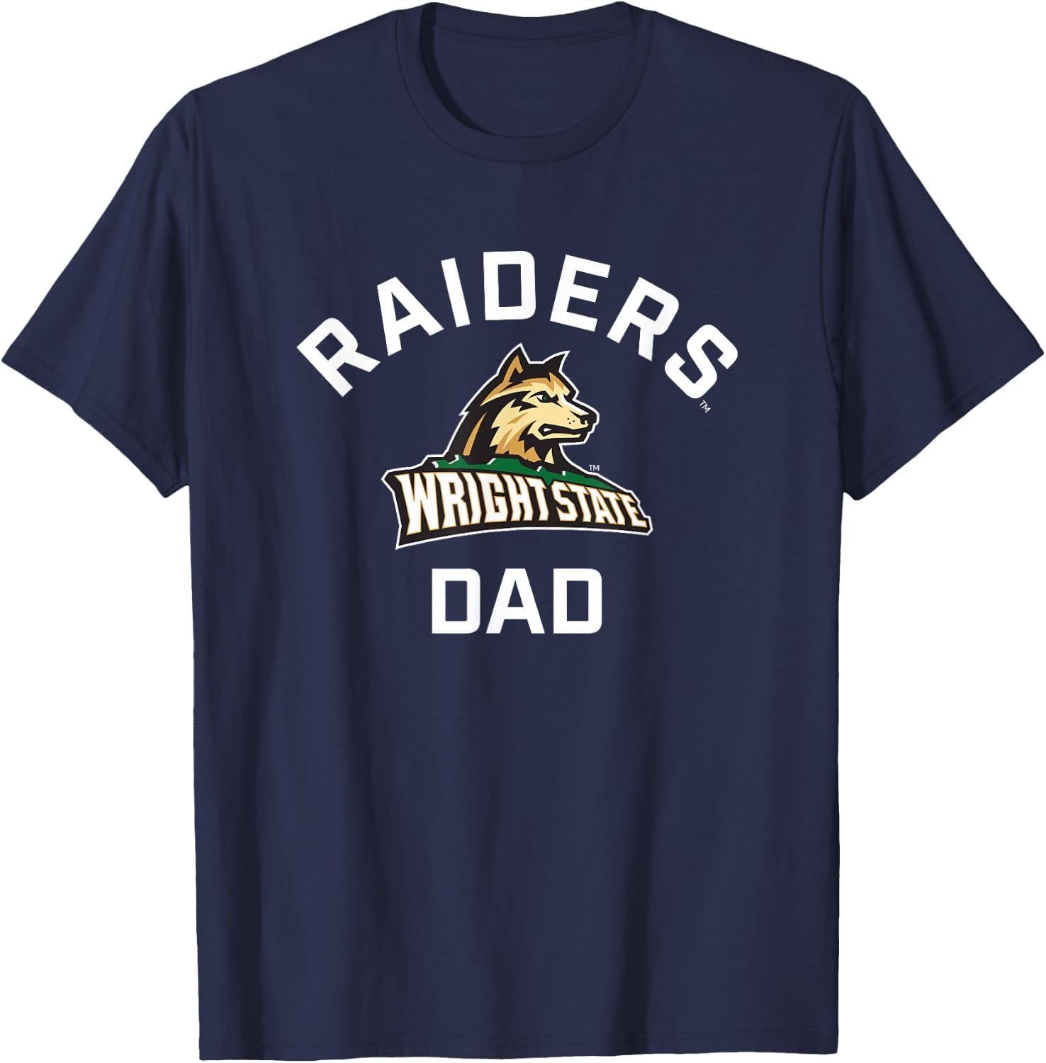 Wright State University WSU Raiders Arched Dad T-Shirt - T-Shirt | Navy
