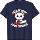 Please Keep Your Distance - Funny Cat With Chainsaw Men Women T-Shirt - T-Shirt | Navy