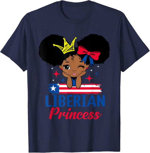 Liberian Princess Liberia Girl Melanin Cute Liberian Flag