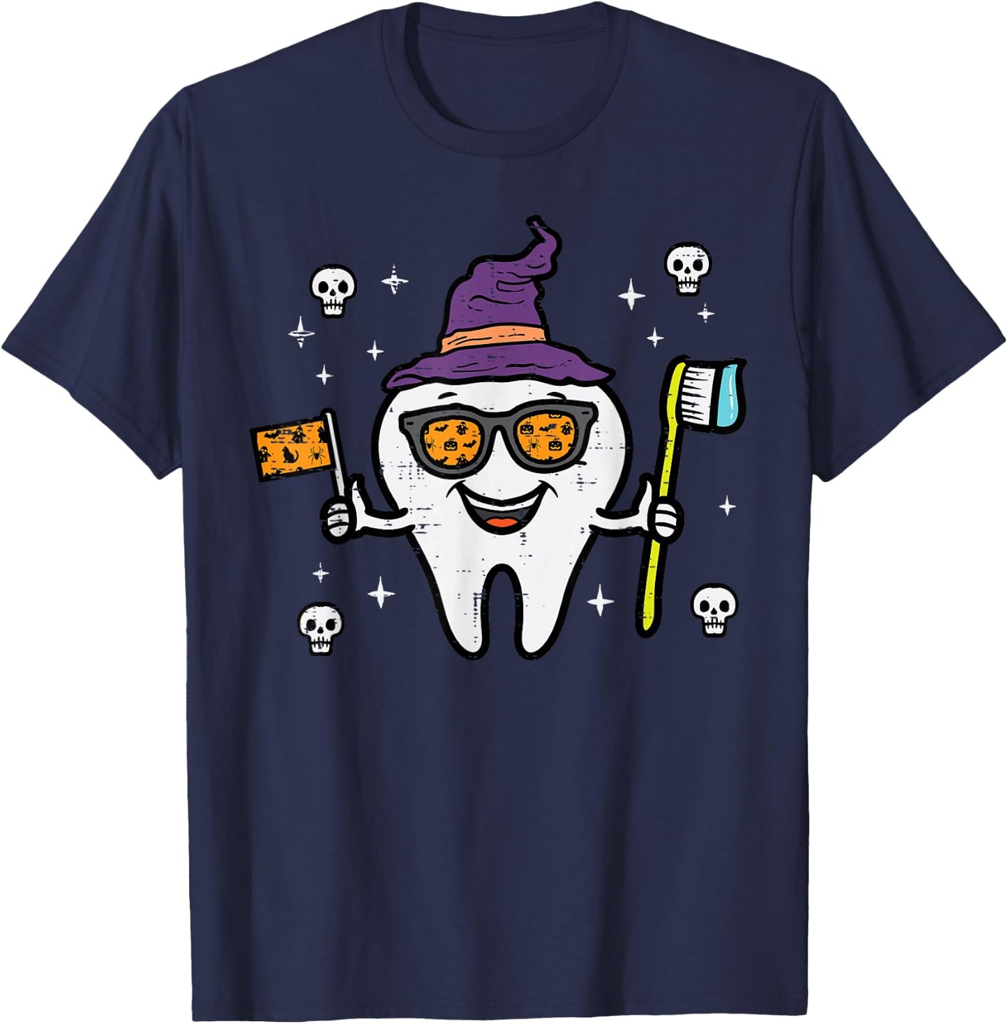 Halloween Dentist Tooth Teeth Dental Costume Women Men Kids T-Shirt - T-Shirt | Navy