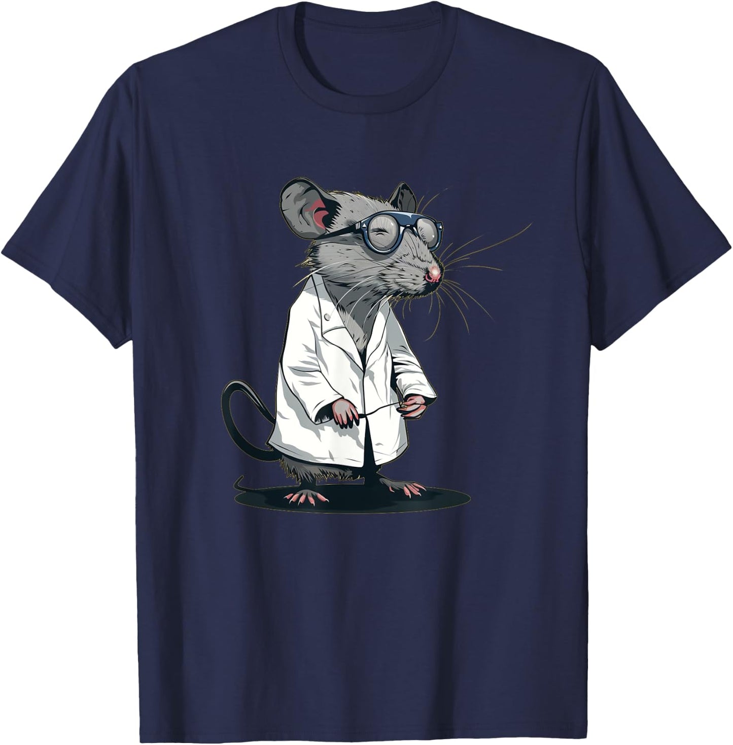 Cool Scientist Rat for Lab and Science Lovers T-Shirt - T-Shirt | Navy