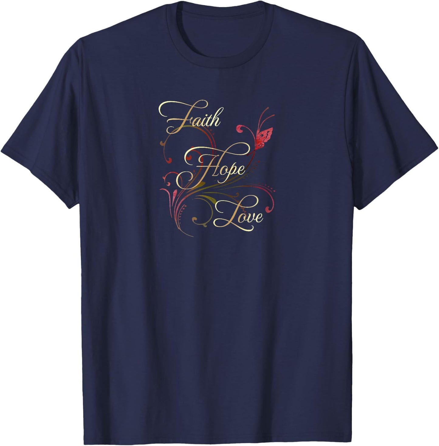 Bible Verse Faith Hope Love T-Shirt - T-Shirt | Navy