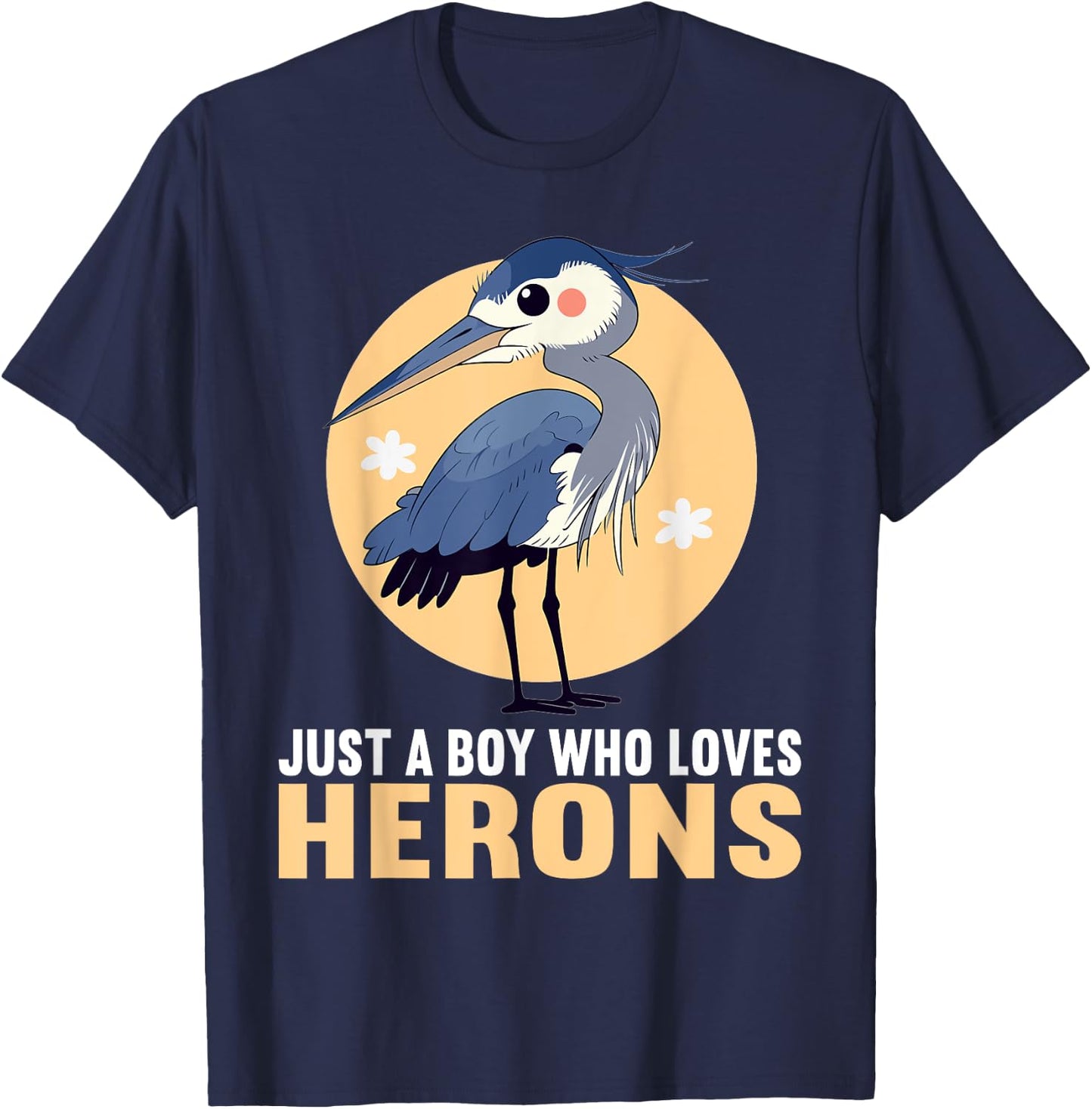 Just a Boy who loves Herons Heron T-Shirt - T-Shirt | Navy