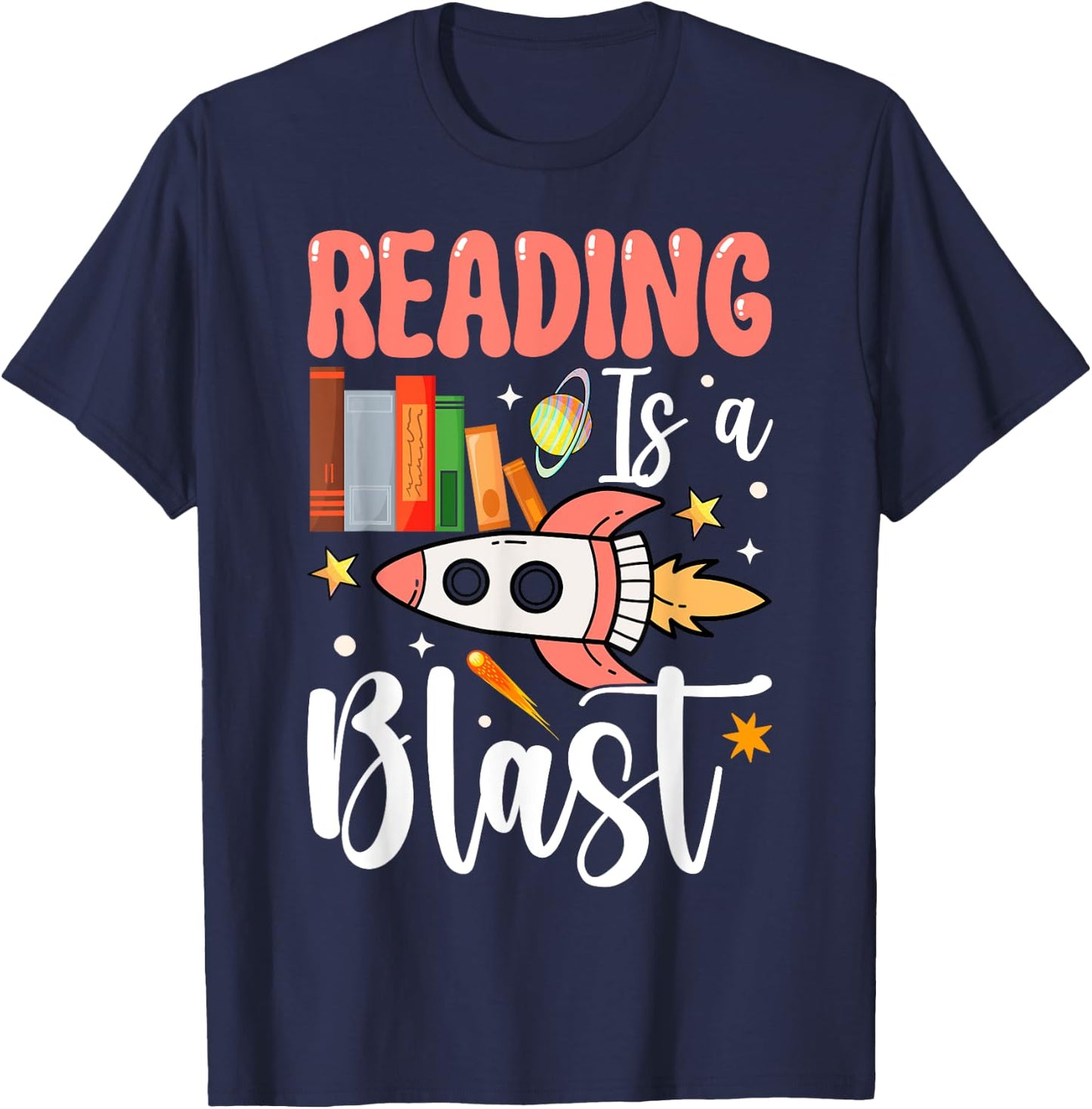 Reading Is A Blast T-Shirt - T-Shirt | Navy