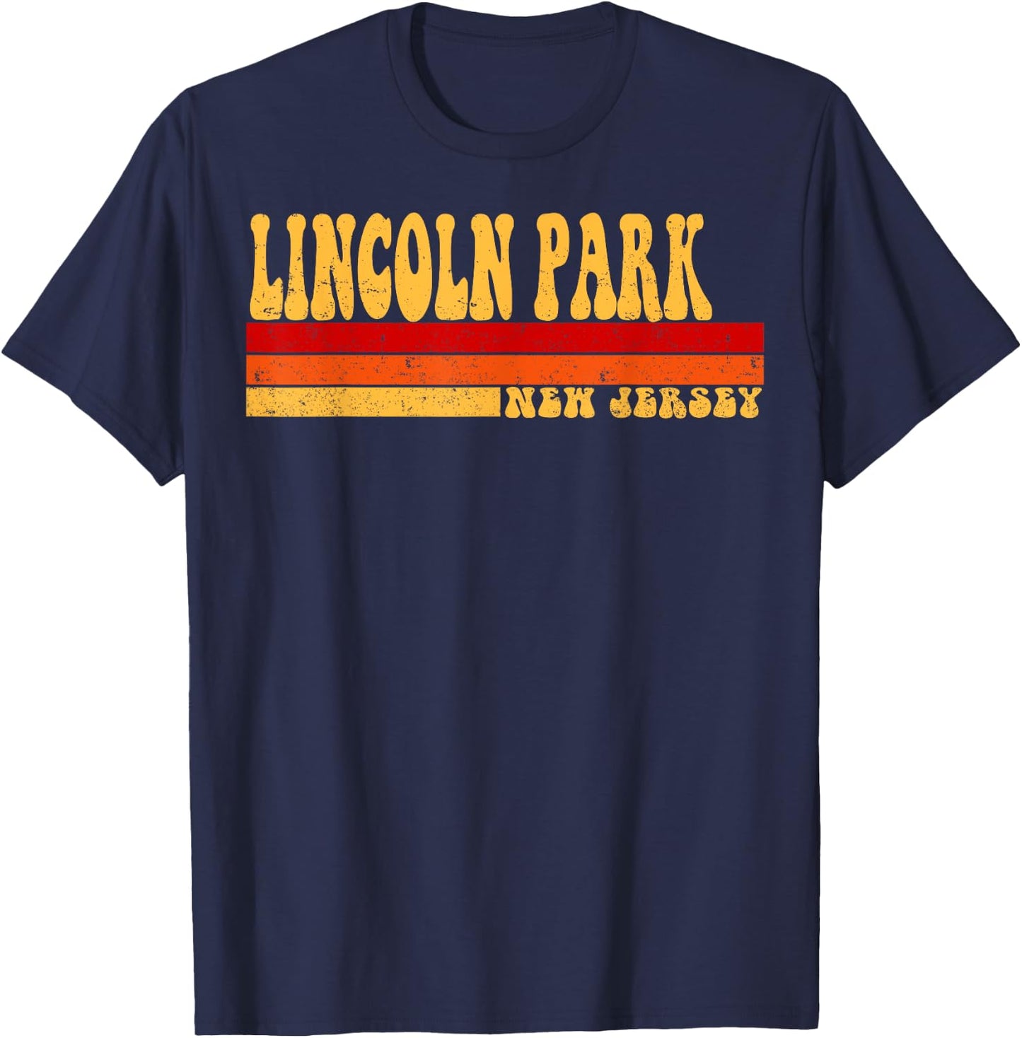 LINCOLN PARK New Jersey City Vintage Roots Retro 70s 80s T-Shirt - T-Shirt | Navy
