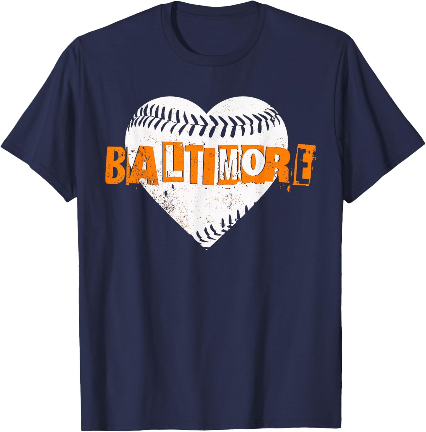 Baltimore Baseball Retro Vintage Design Baseball Lover T-Shirt - T-Shirt | Navy