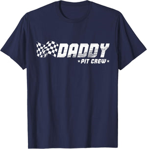 Daddy Pit Crew Race Car Birthday Family Racing T-Shirt - T-Shirt | Navy