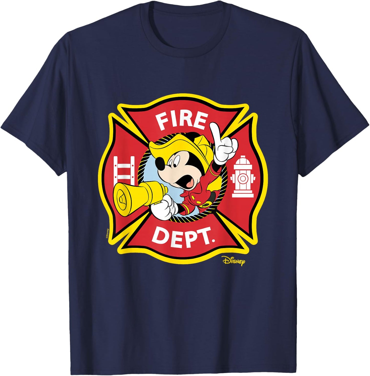 Mickey - Fire Dept Badge T-Shirt - T-Shirt | Navy