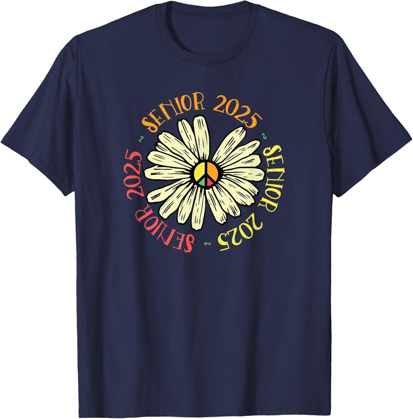 Retro Senior 2025 Class of 2025 | Senior 2025 T-Shirt - T-Shirt | Navy