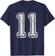 Team Jersey Eleven Uniforms Number 11 School Sports Birthday T-Shirt - T-Shirt | Navy