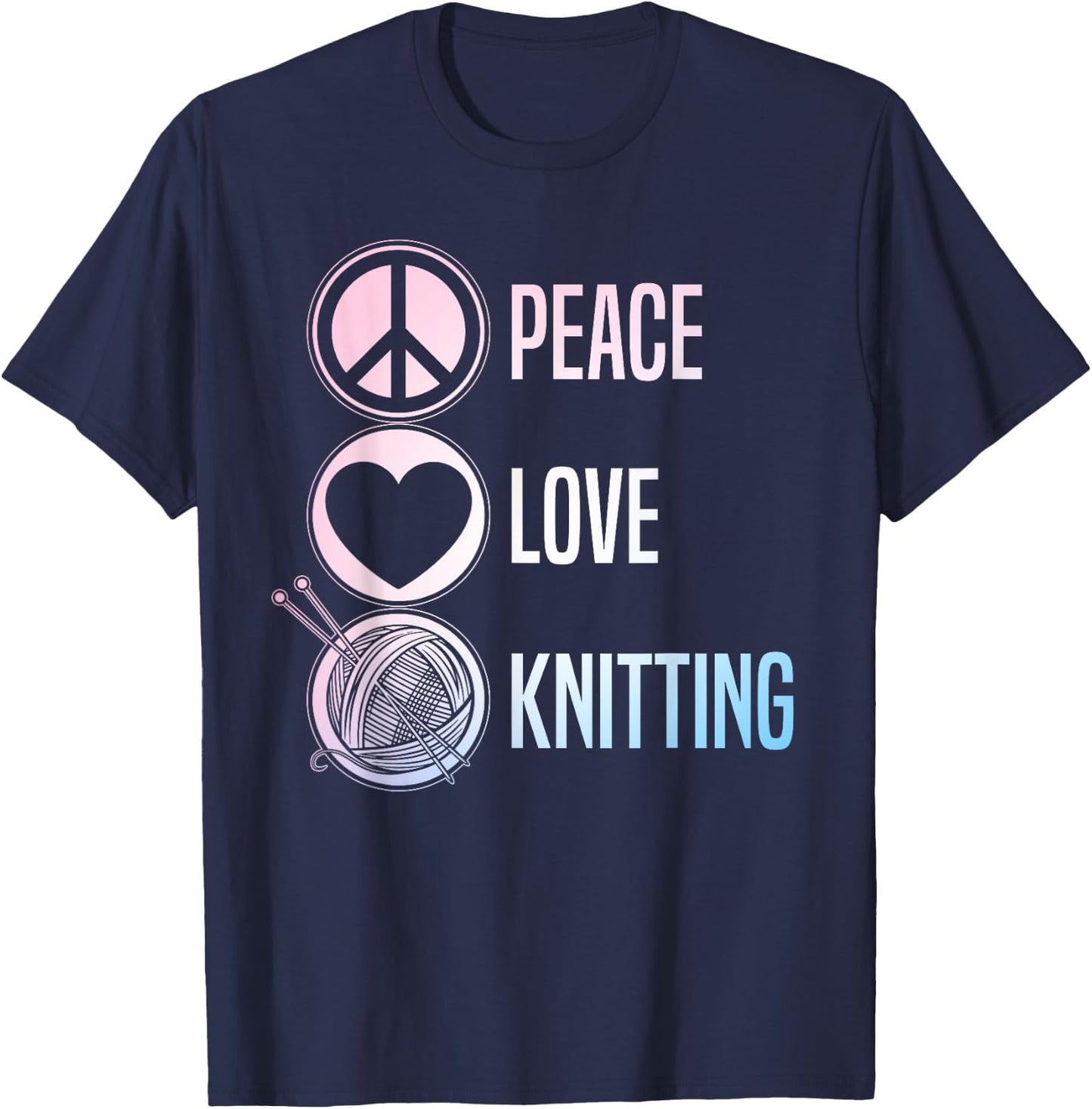 Funny Knitting Art Men Knit Yarn Lover Knitter T-Shirt - T-Shirt | Navy