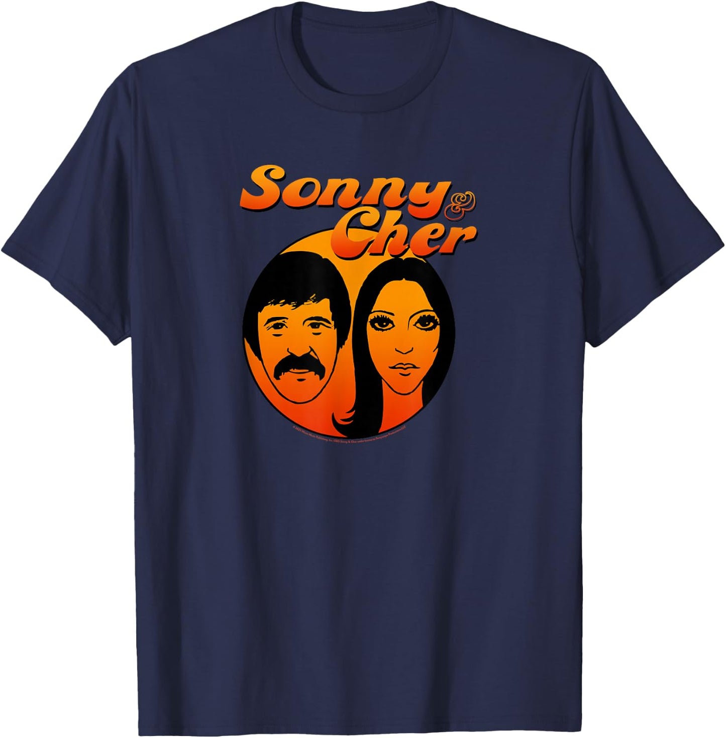 Sonny & Cher Round Comedy Hour Logo T-Shirt - T-Shirt | Navy