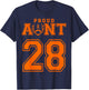 Custom Proud Football Aunt Number 28 OR T-Shirt - T-Shirt | Navy