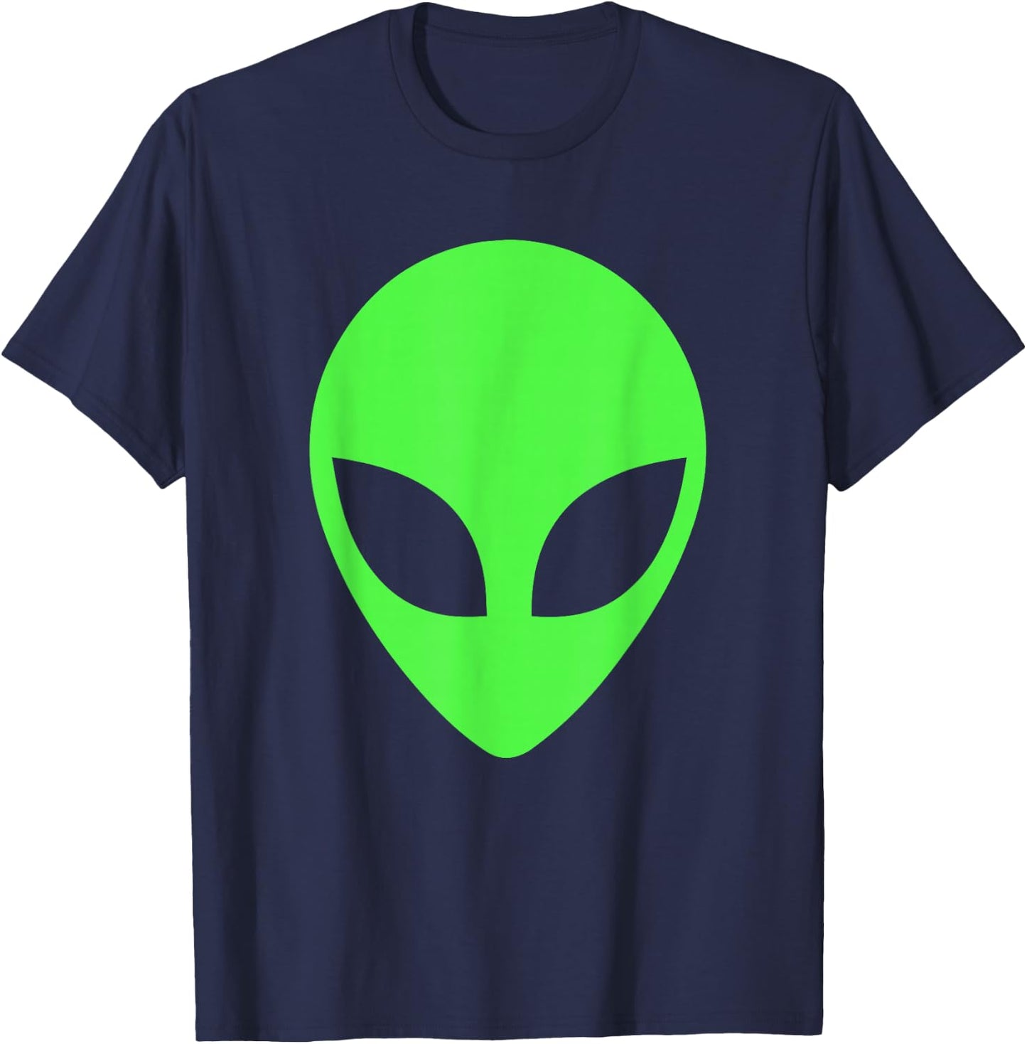 Green Alien Head Apparel 90's Style Clothing Funny Alien T-Shirt - T-Shirt | Navy
