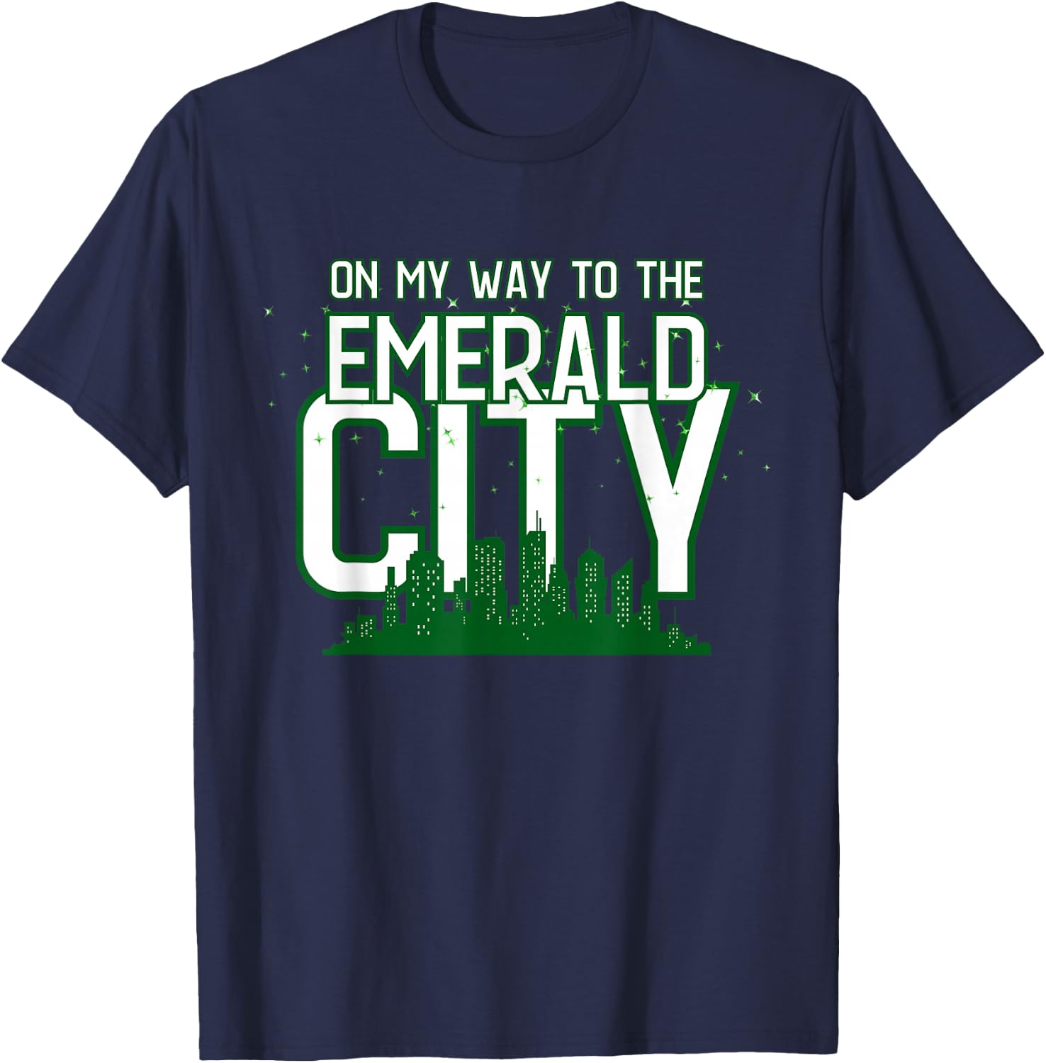 On My Way To The Emerald-City - Graphic Wiz Casual T-Shirt - T-Shirt | Navy