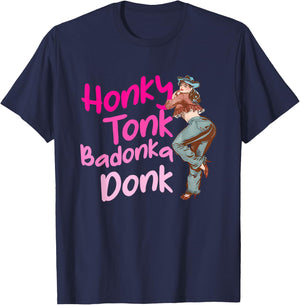 Honky Tonk Badonka Donk Funny Vintage T-Shirt - T-Shirt | Navy