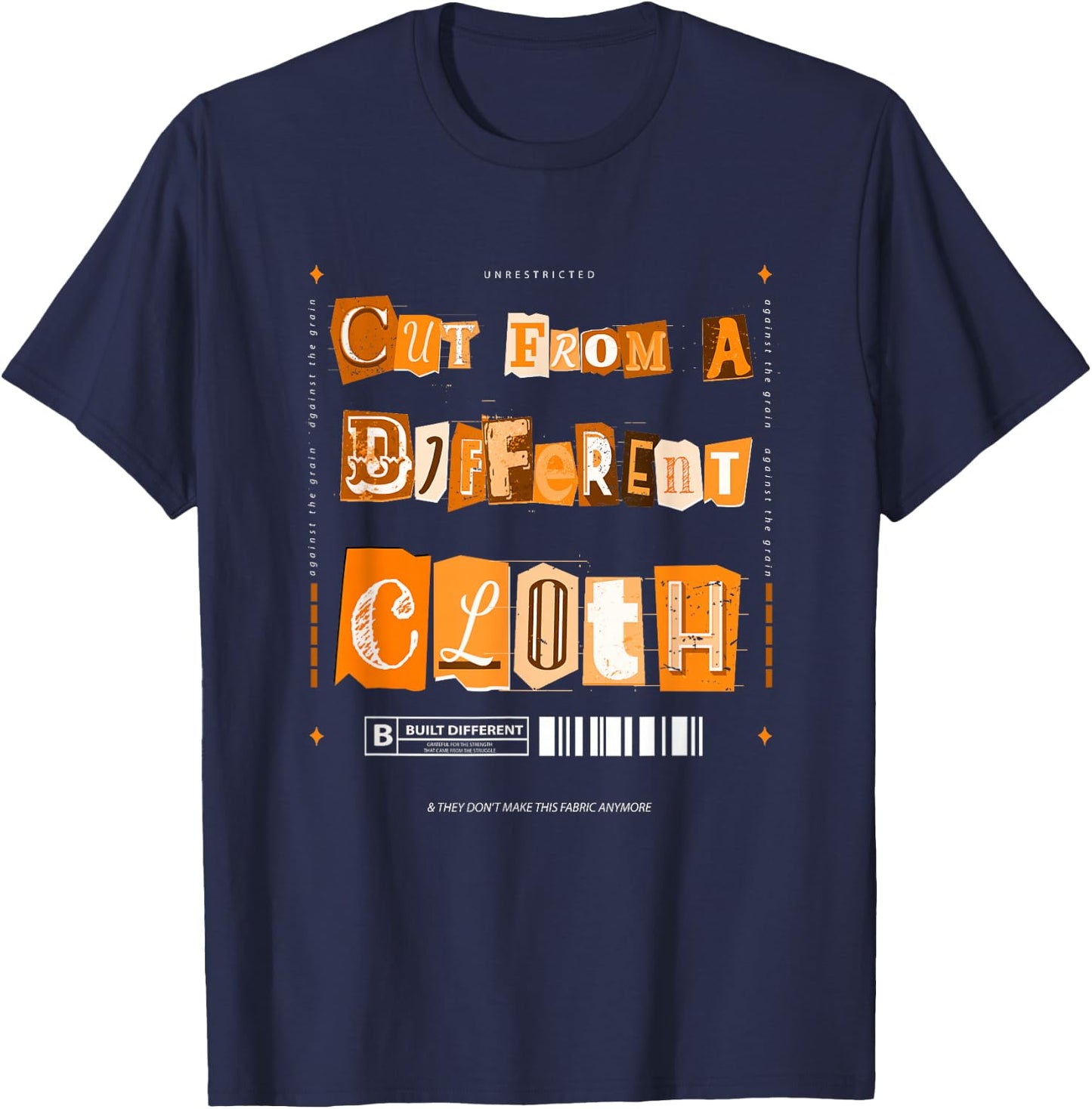 Orange Cut From A Different Cloth Orange Graphic T-Shirt - T-Shirt | Navy