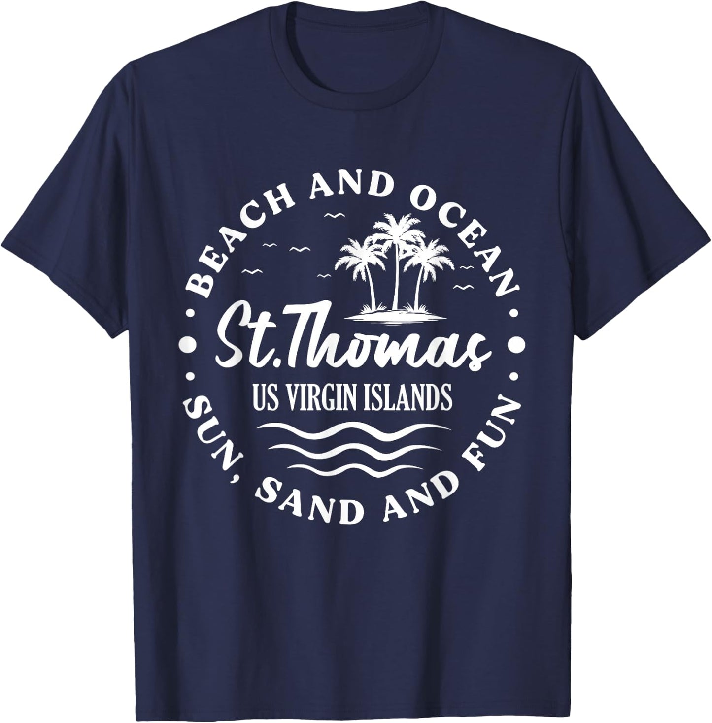 St. Thomas US Virgin Islands Vacation Beach And Ocean T-Shirt - T-Shirt | Navy