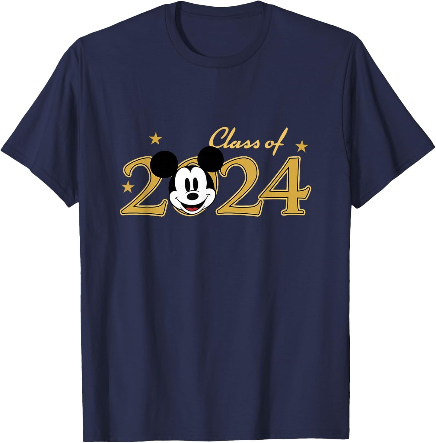 Disney Mickey And Friends Class Of 2024 Vintage Logo T-Shirt - T-Shirt | Navy