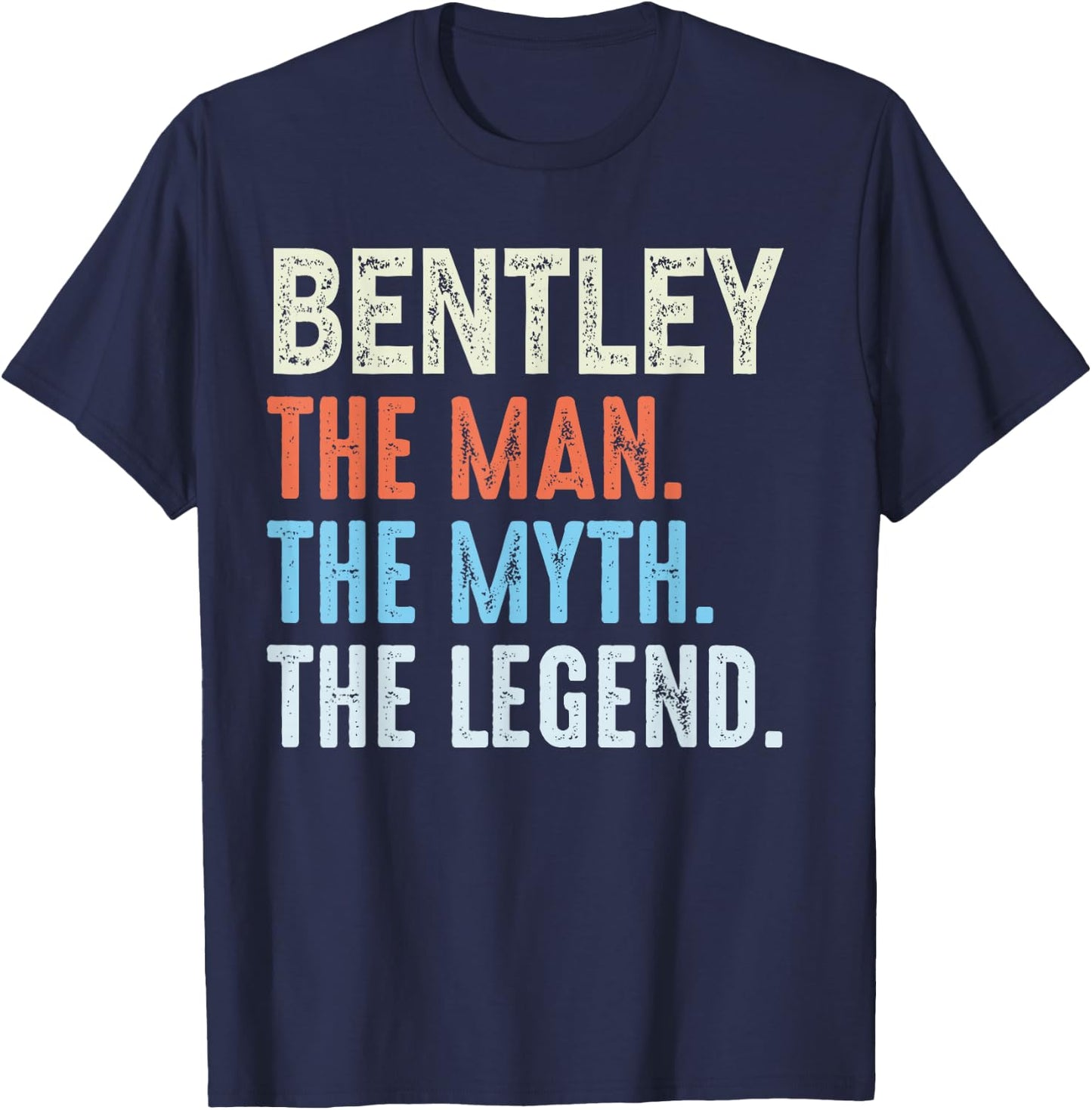Bentley The Legend Name Personalized Cute Idea Men Vintage T-Shirt - T-Shirt | Navy