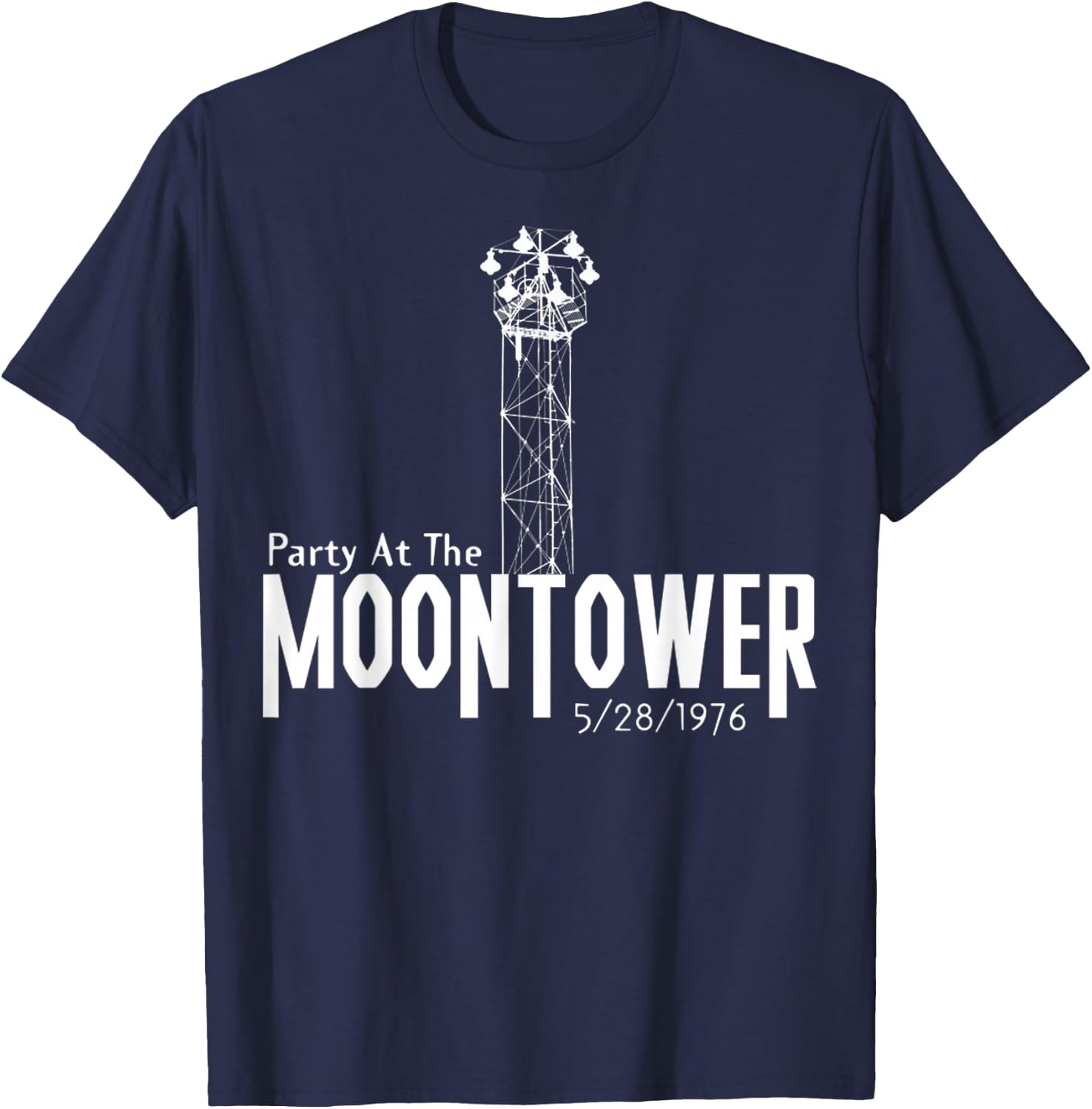 Party At The Moon Tower Funny Cool Vintage Party Classic 90s T-Shirt - T-Shirt | Navy
