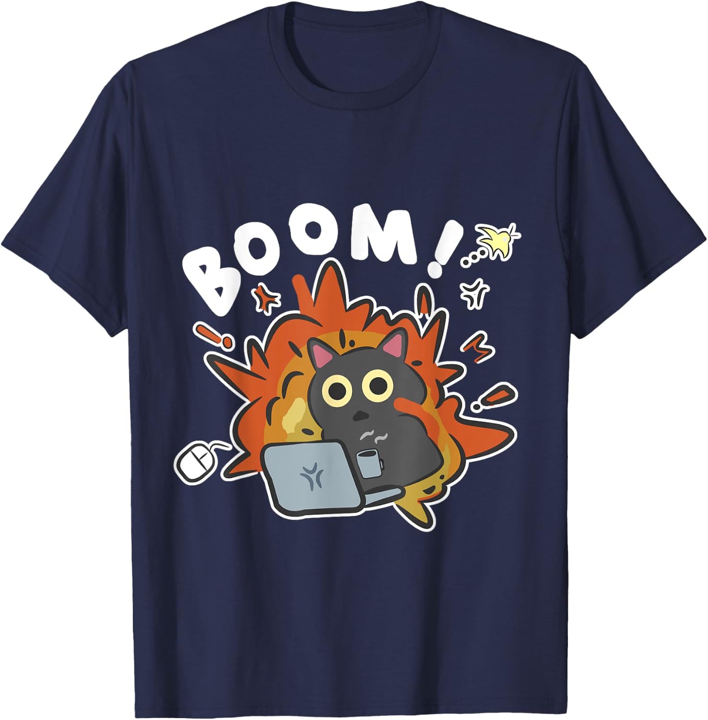Nerd Geek Men's Women's Cat Cat Summer Fashion Anime Animals T-Shirt - T-Shirt | Navy