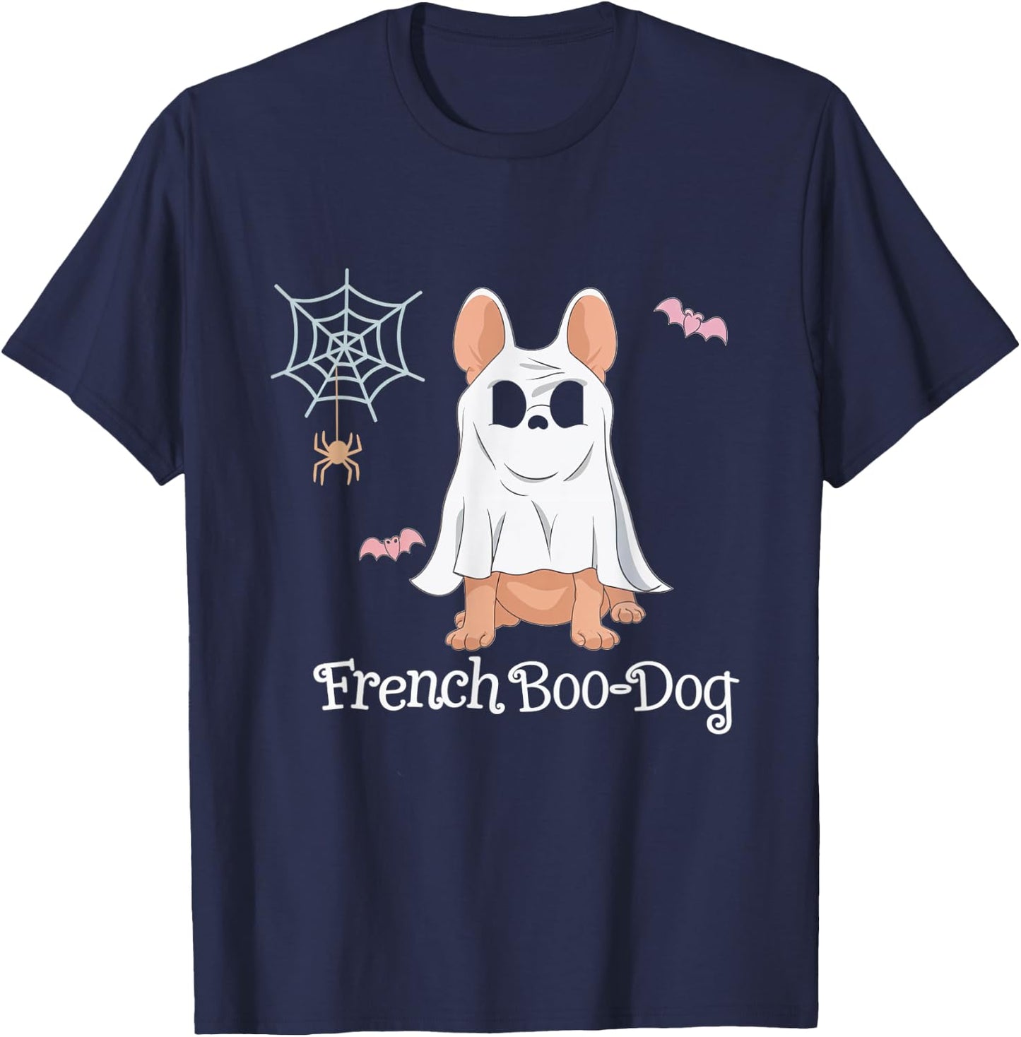 French Boo-Dog Halloween Dog Costume French Bulldog Men Women T-Shirt - T-Shirt | Navy