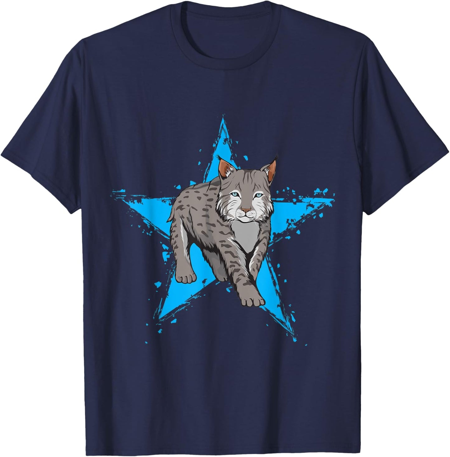 Lynx Star Design Wildcat Love Lover Lynxes Men Women Kids T-Shirt - T-Shirt | Navy