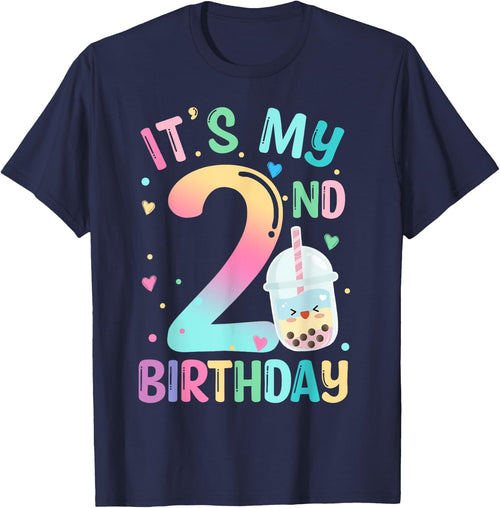 It's My 2nd Birthday Bubble Boba Tea Party 2 Year Old Girl