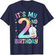 It's My 2nd Birthday Bubble Boba Tea Party 2 Year Old Girl T-Shirt - T-Shirt | Navy