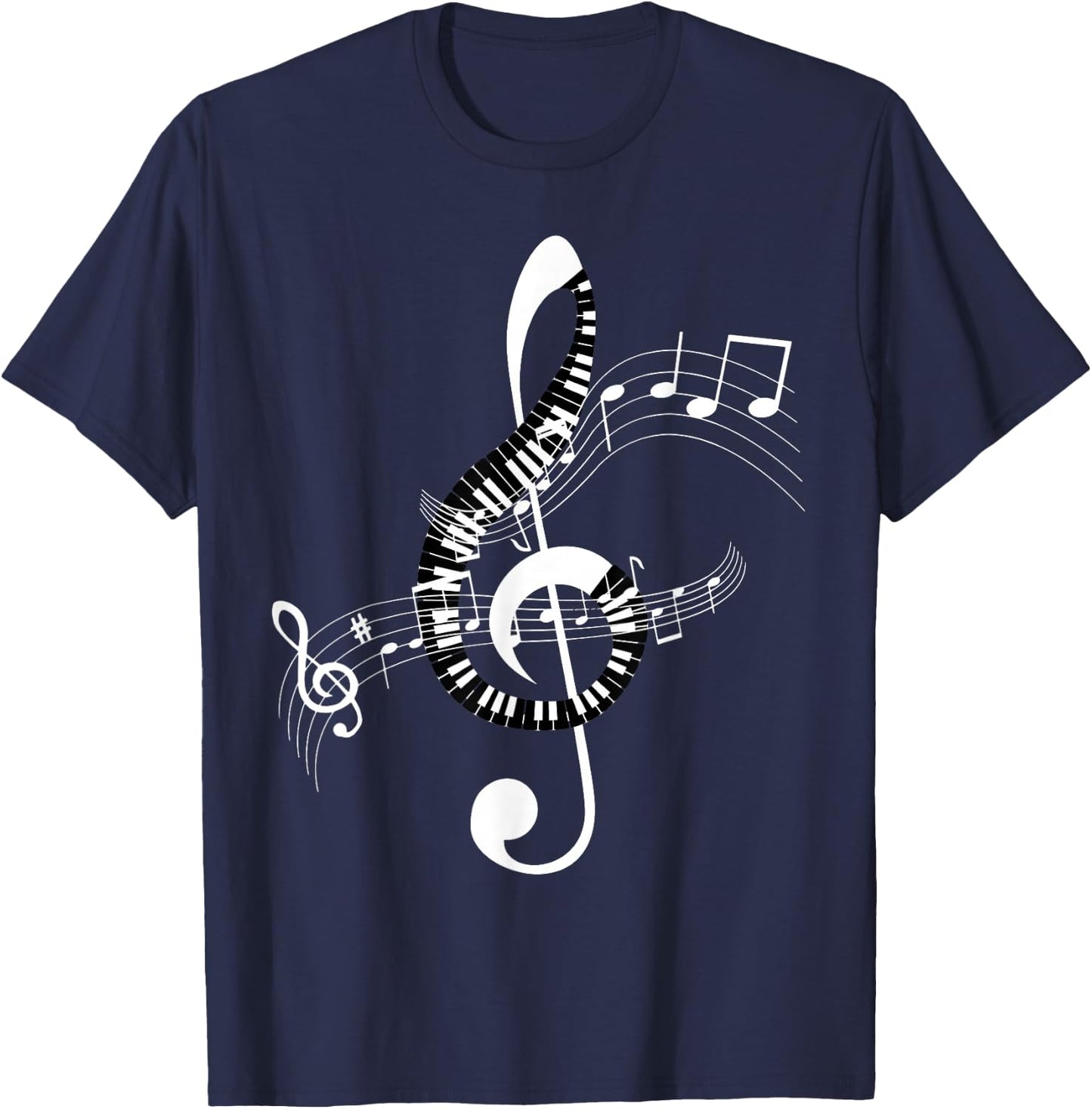 Musical Sheet Music Musicians Clef Sheet Music T-Shirt - T-Shirt | Navy