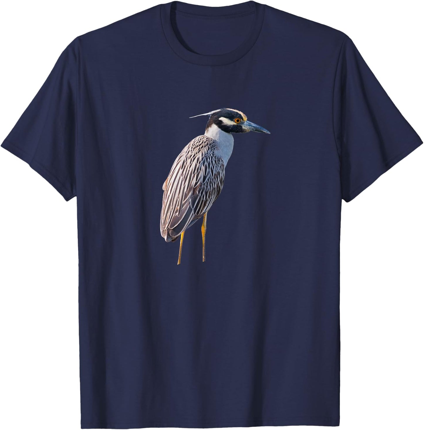 Yellow Crowned Night-Heron Ibis Stork Egret Heron T-Shirt - T-Shirt | Navy