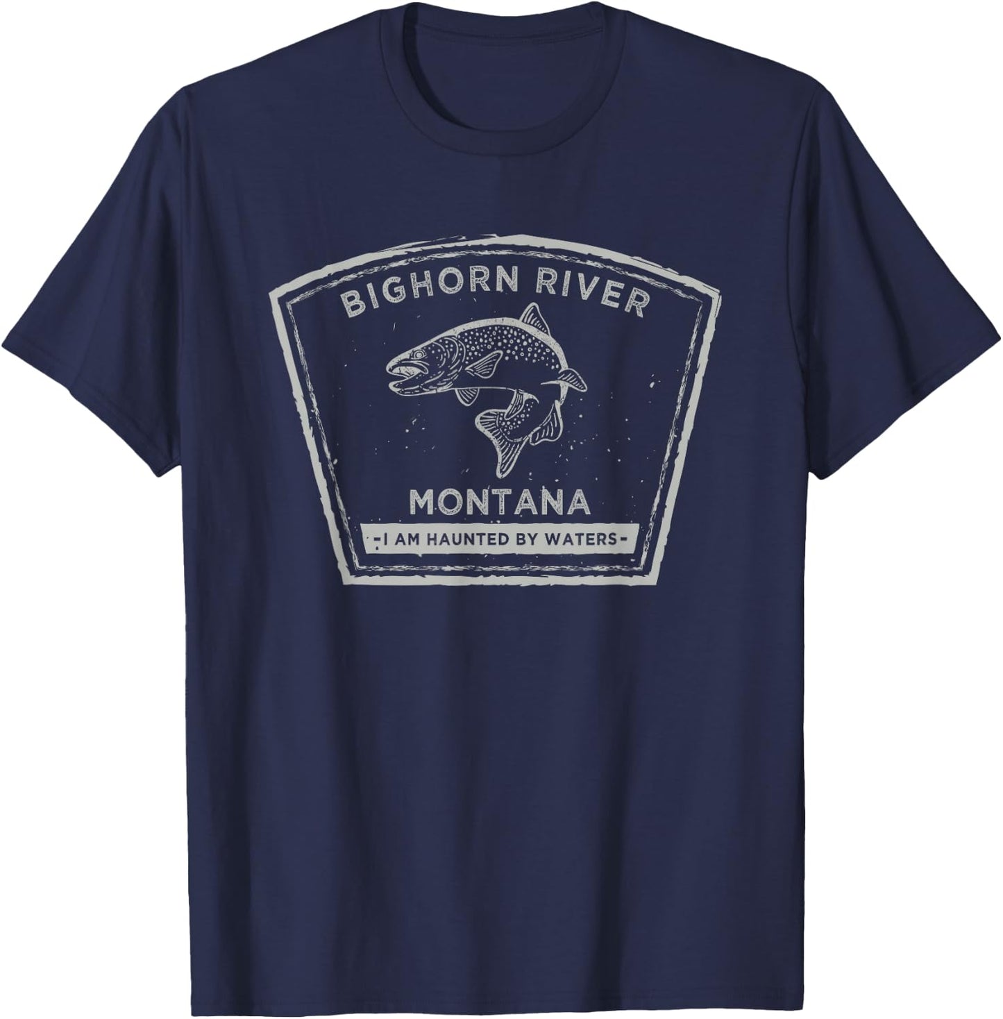Bighorn River Montana Fly Fishing Shirt T-Shirt - T-Shirt | Navy