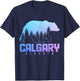 Calgary Alberta Canada Bear Grizzly Pride Outdoor Vintage T-Shirt - T-Shirt | Navy