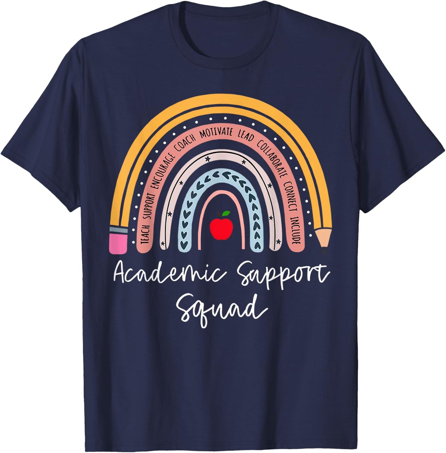 Rainbow Academic Support Squad Learning Support Teacher T-Shirt - T-Shirt | Navy