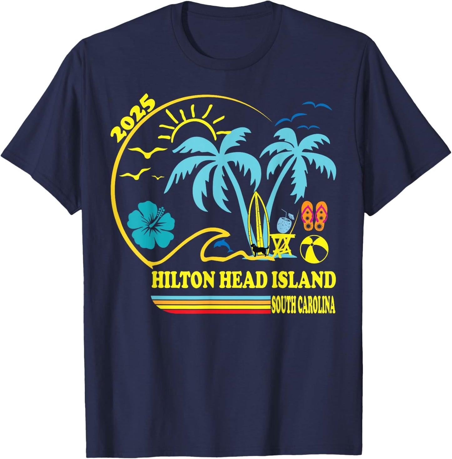 Hilton Head Island South Carolina 2025 Family Trip Matching T-Shirt - T-Shirt | Navy
