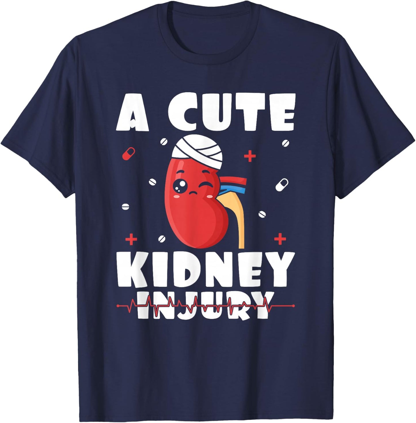 A Cute Kidney Injury Dialysis Nurse Nephrology Nursing T-Shirt - T-Shirt | Navy