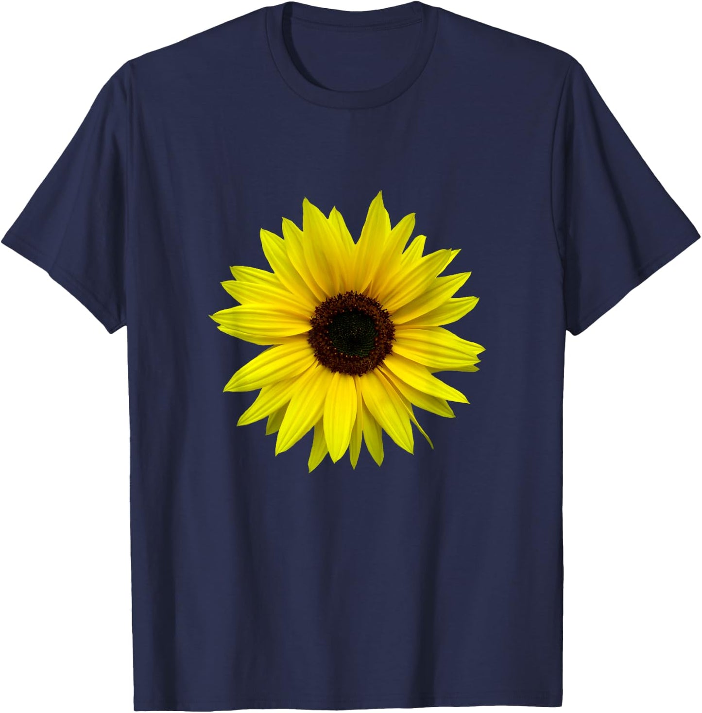 Sunflower, yellow sunflowers flower, flower, floral blossoms T-Shirt - T-Shirt | Navy