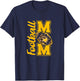 Leopard Royal Blue and Yellow High School Football Mom T-Shirt - T-Shirt | Navy
