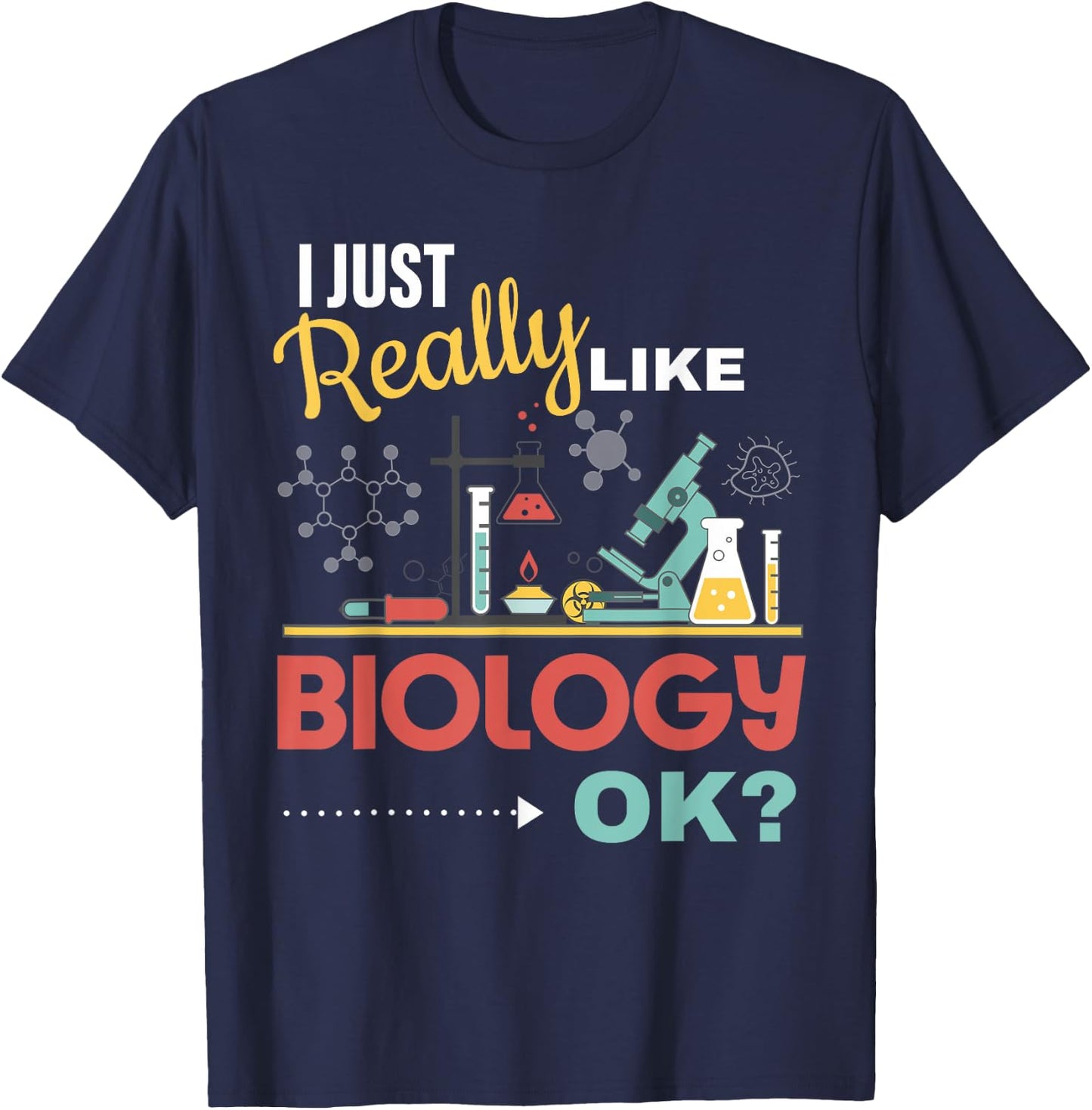 Really Like Biology Science Teacher Biologist Men Women T-Shirt - T-Shirt | Navy