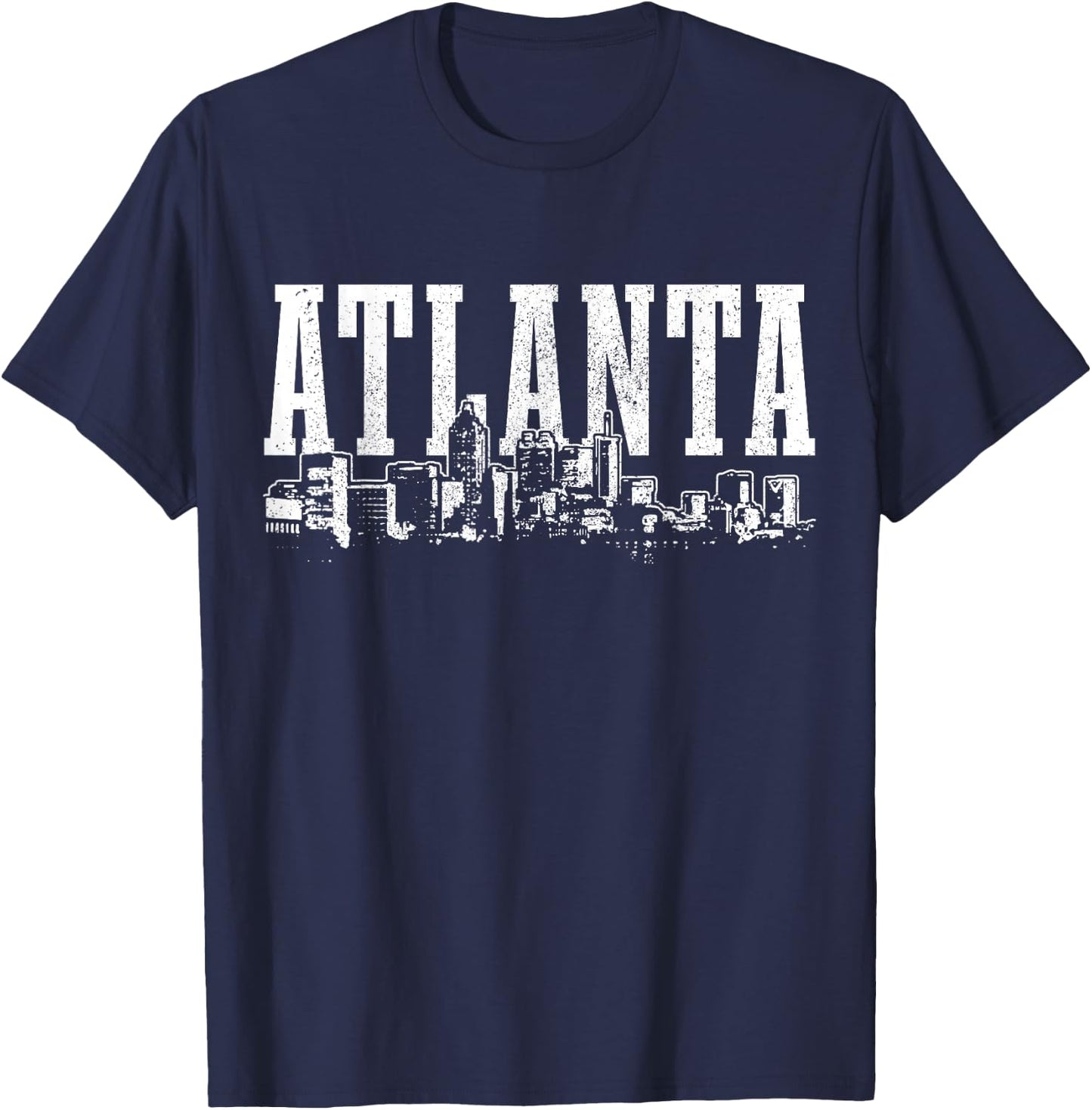 Atlanta Skyline Pride Georgia Vintage Atlanta T-Shirt - T-Shirt | Navy