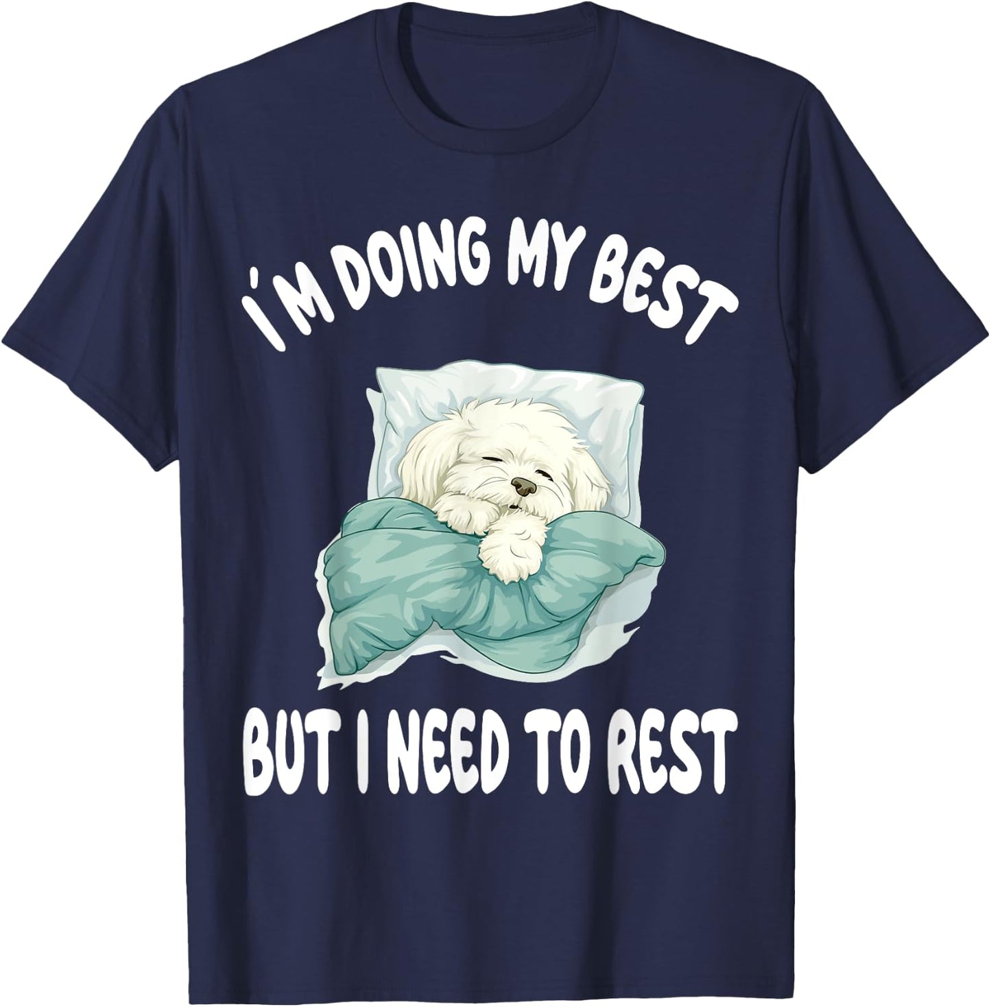 Coton De Tulear Official Sleepshirt Pajamas Nightgown T-Shirt - T-Shirt | Navy